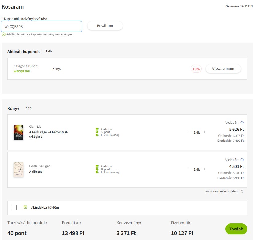 Plusz10 kupon | bookline