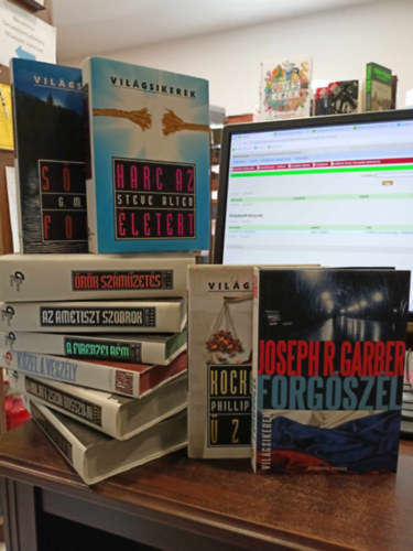 Alan Folsom, Frank Delaney, Jeffrey Archer, John J. Nance, Linwood Barclay, Douglas Preston, Steve Alten, G.M. Ford, Joseph R. Garber, Phillip Margolin: Világsikerek KÖNYVMENTŐ AJÁNLAT, 10 db. krimik Kockázatos üzlet+ Forgószél+ Sötét folyó+ Harc az életért+ Örök száműzetés+ Az ametiszt szobrok+ A firenzei rém+ Közel a veszély+ A halott zseni bosszúja+ A tizennegyedik parancsolat antikvár