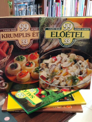 Lajos Mari Hemző Károly: KÖNYVMENTŐ AJÁNLAT, 5 DB. Gasztronómia. 99 húsétel, 99 sajt- és tojásétel, 99 saláta, 99 előétel, 99 krumplis étel antikvár