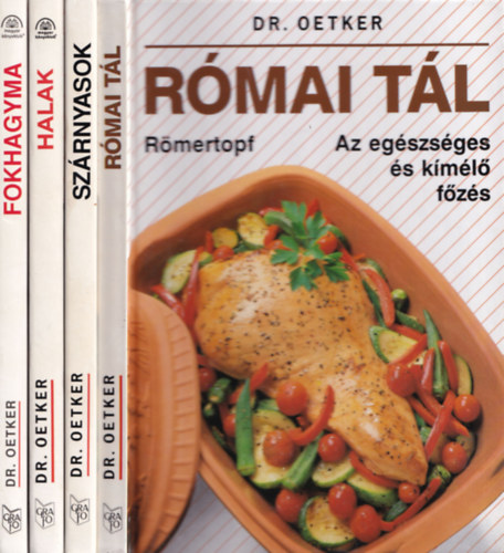 4 db Dr. Oetker szakácskönyv: Fokhagyma + Halak + Szárnyasok + Római tál antikvár