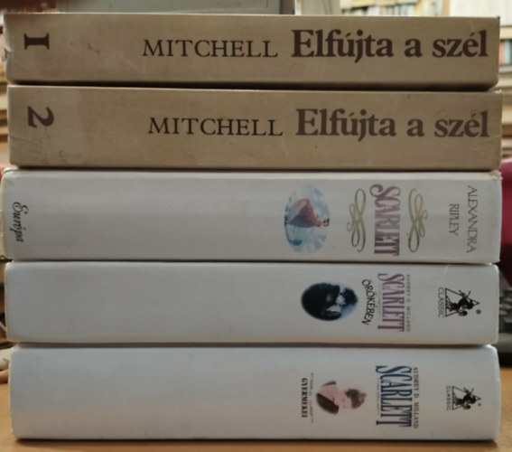 Margaret Mitchell, Audrey D. Milland, Alexandra Ripley: 5 db Elfújta: Elfújta a szél 1-2. (I-II.) + Scarlett + Scarlett örökében + Scarlett gyermekei antikvár
