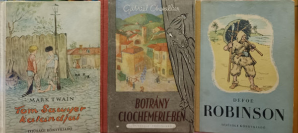 Mark Twain, Daniel Defoe, Gabriel Chevallier: Klasszikus ifjúsági könyvcsomag antikvár