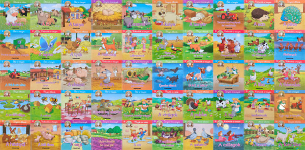 Christine Serbource, Bernadette Costa-Prades, Gilles Laurendon, Amelia Bruni: 50 kötet a Csodatanya sorozatból: 1. A tehén + 2. A ló + 3. A tanya + 4. A tojás + 5. A szamár + 6. A kutya + 7. A kenyér + 8. Tanyasi munkagépek és eszközök + 9. A sün + 10. A páva + 11. Fontos események a tanyán + 12. A lepke + 13. A tyúk antikvár