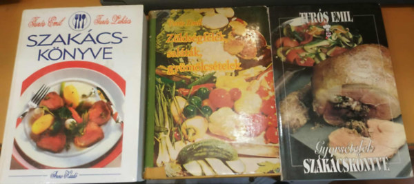 Turós Emil és Lukács: 3 db Turós szakácskönyv: A mi szakácskönyvünk (Turós Emil és Lukács Szakácskönyve) + Gyorsételek szakácskönyve + Zöldségfélék, saláták, gyümölcsételek antikvár