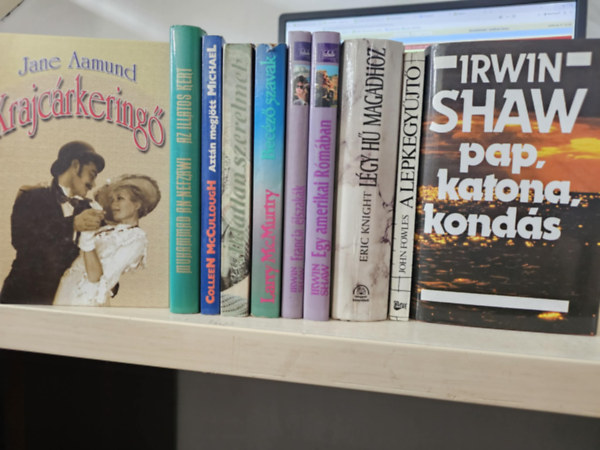 Jane Aamund, Muhammad An-Nefzawi, Colleen  McCullough, Joyce Carol Oates, Larry McMurtry, Irwin Shaw, Eric Knight, John Fowles: 10db regény, KÖNYVMENTŐ AJÁNLAT: Krajcárkeringő+ Az illatos kert+ Aztán megjött Michael+ Áldatlan szerelmek+ Becéző szavak+ Francia éjszakák+ Egy amerikai Rómában+ Légy hű magadhoz+ A lepkegyűjtő+ Pap, katona, kondás antikvár