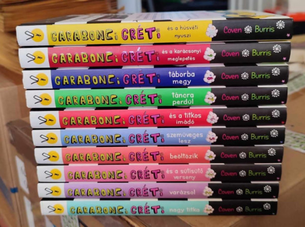 Wanda Coven: Garabonci Gréti sorozat 1-11. (Garabonci Gréti nagy titka / varázsol / és a sütisütő verseny / beöltözik / szemüveges lesz / és a titkos imádó / táncra perdül / táborba megy / és a karácsonyi meglepetés / és a húsvéti nyuszi / koszorúslány lesz) antikvár