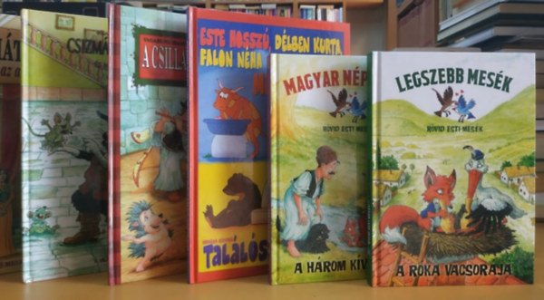 Szöllősi Péter (szerk.), Kovács Sándor (szerk.): A három kívánság (Rövid esti mesék) + A róka vacsorája (Rövid esti mesék) + Csizmás Kandúr és más mesék + A csillagszemű juhász és más magyar népmesék + Találós kérdések + Mátyás király és az aranyszőrű bárányka könyv