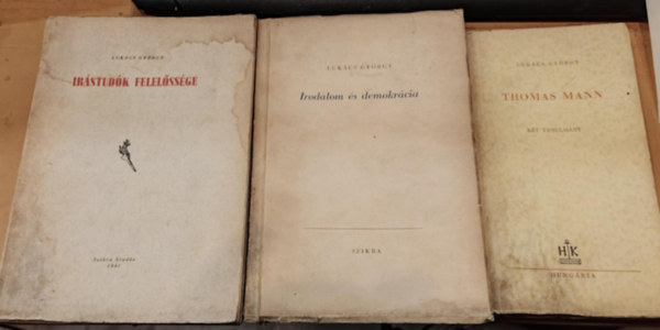 Lukács György: 3 db Lukács György: Irodalom és demokrácia + Irástudók felelőssége + Thomas Mann antikvár