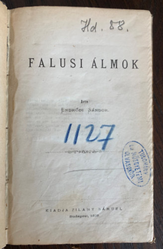 Endrődi Sándor: Falusi álmok antikvár