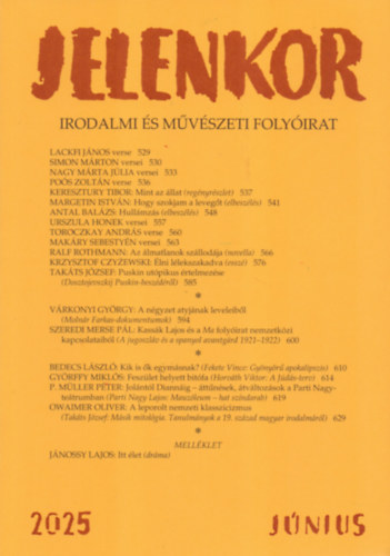 Jelenkor - Irodalmi és művészeti folyóirat - 2025. június akciós termékkép 1