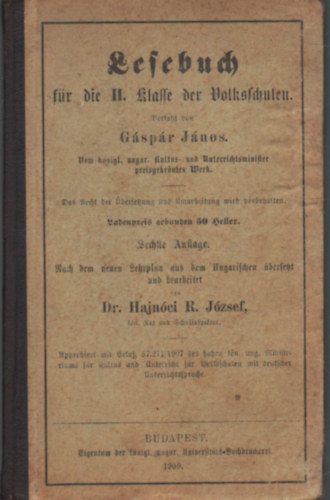 Gáspár János (szerk), Hajnóci R. József dr.: Lesebuch - Német olvasókönyv antikvár
