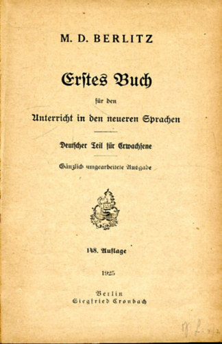 M.D.Berlitz: Erstes Buch antikvár