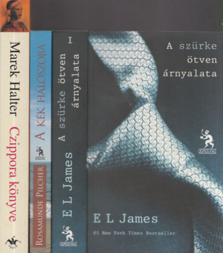 E. L. James, Rosamunde Pilcher, Marek Halter: 3 db. romantikus regény (A szürke ötven árnyalata + A kék hálószoba + Czippora könyve) antikvár