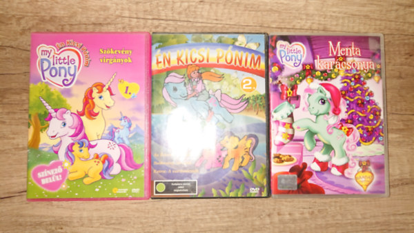 3 db My Little Pony DVD: Szökevény virgányok, Én kicsi pónim, Menta karácsonya antikvár