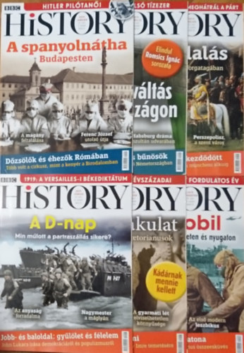 6 db BBC History szám (töredék évfolyam): IX. évfolyam 1, 4 - 8. (2019. január, április - augusztus) antikvár