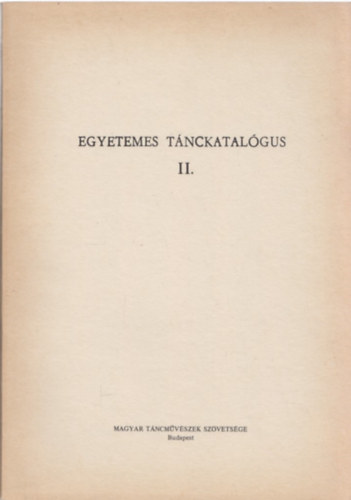 Egyetemes tánckatalógus II. antikvár