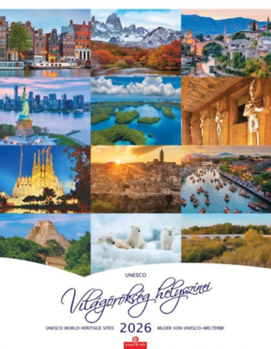 UNESCO Világörökség helyszínei falinaptár 40x58 cm - 2026 naptár