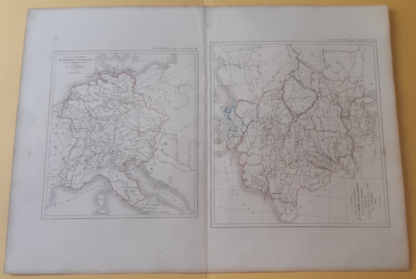 Carte pour servir á l'histoire de: L'Allemagne + Empire D'Allemagne + Empire De Charlemagne + L'Italie /Atlas Migeon-térkép/ antikvár