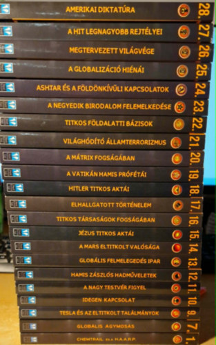 Miskolci László (összeáll.): Összeesküvés elméletek sorozat 1-28-ig.(2.,3.,4.,5.,6.,8. hiányzik) antikvár