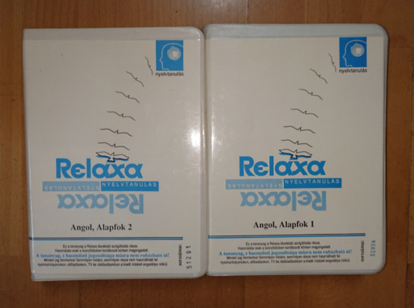Relaxa 12 magnókazettából álló angol kurzus: Relaxa - Angol, Alapfok 1, Relaxa - Angol, Alapfok 2 antikvár