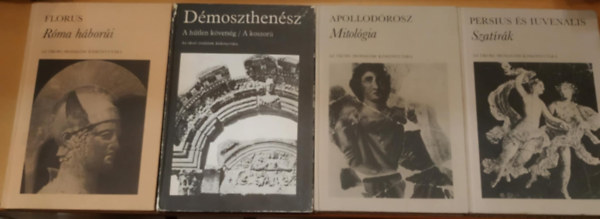 Persius És Iuvenalis, Démoszthenész, Apollodórosz, Florus: 4 db Az ókori irodalom kiskönyvtára: A hűtlen követség/A koszorú + Mitológia + Róma háborúi + Szatírák antikvár