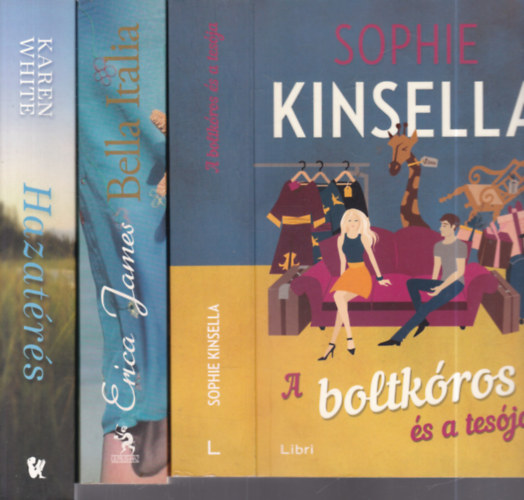Sophie Kinsella, Erica James, Karen White: 3 db. romantikus regény (A boltkóros és a tesója + Bella Italia + Hazatérés) antikvár