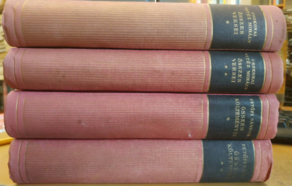 Csokonai Vitéz Mihály, Petőfi Sándor: 4 db Aranykönyvtár, verses kötet: Csokonai Vitéz Mihály I-II + Petőfi Sándor I-II. antikvár