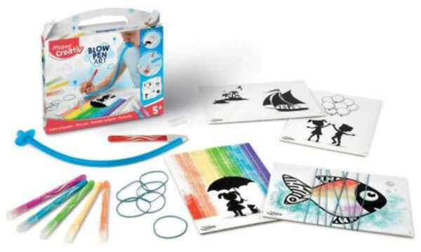 Fújós filctoll készlet, MAPED CREATIV, "Blow pen Art", pop játék