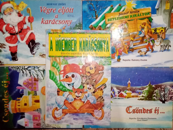 Morvay Zsófi, József Attila: Leporelló / Lapozó könyvcsomag a Karácsonyról (5db) Végre eljött a karácsony + Betlehemi királyok + Csendes éj... + A hóember karácsonya + Csöndes éj... könyv