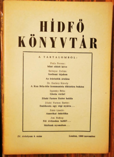 Hídfő Könyvtár IV. évfolyam 4. szám antikvár