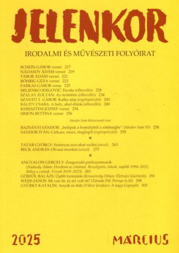 Jelenkor - Irodalmi és művészeti folyóirat - 2025. március könyv