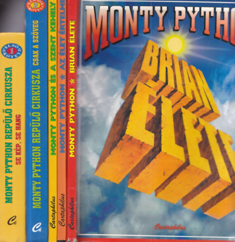 5 db Monty Python: Brian élete + Az élet értelme + Monty Python és a Szent Kehely + Monty Python repülő cirkusza - Csak a szöveg + Se kép, se hang antikvár