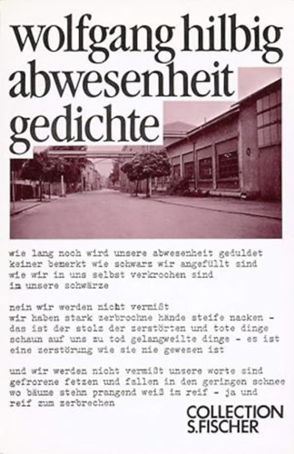Wolfgang Hilbig: Abwesenheit: Gedichte (Collection S. Fischer) - Dedikált antikvár