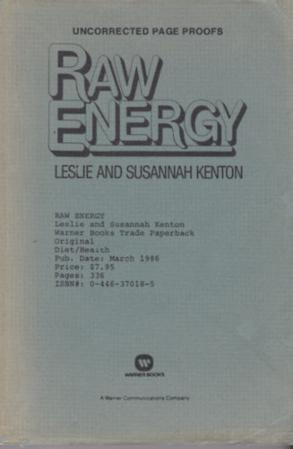 Leslie & Susannah Kenton: Raw Energy antikvár
