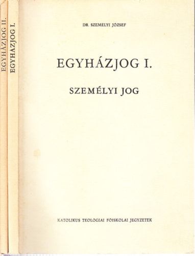 Személyi József dr.: Egyházjog I-II. (Személyi jog + Egyházi alkotmányjog) antikvár