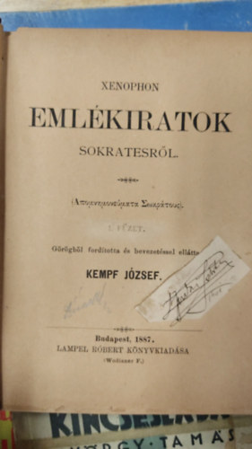 Xenophon: Emlékiratok Sokratesről antikvár