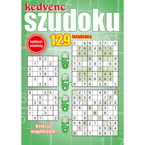 Kedvenc Szudoku 2025/11 antikvár