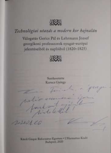 Kurucz György: Technológiai utazás a modern kor hajnalán - Dedikált antikvár