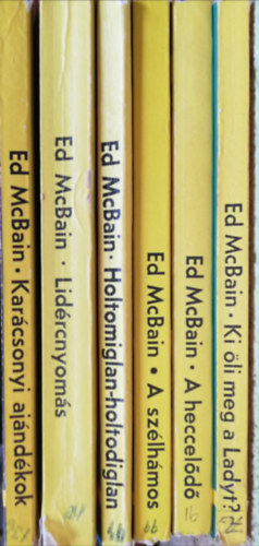 Ed McBain: 6 darab Ed McBain krimi Albatrosz kiadás (Ki öli meg a Ladyt?, A heccelődő, A szélhámos, Holtomiglan-holtodiglan, Lidércnyomás,  Karácsonyi ajándékok) antikvár