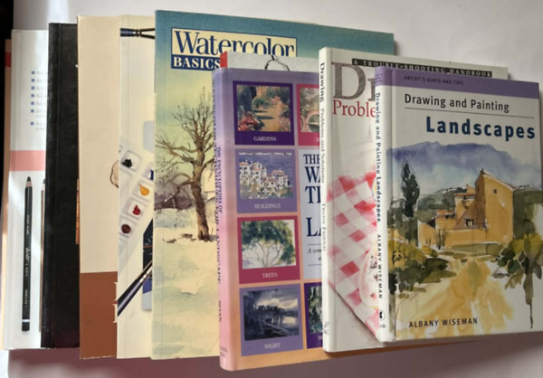 13db Rajz- és festőiskola, festés, akvarell tankönyvek: 1.	DRAWING PROBLEMS AND SOLUTIONS 2.	THE BASICS OF ARTISTIC DRAWING 3.	ANATOMY LESSONS FROM THE GREAT MASTERS 4.	DRAWING THE LIVING FIGURE 5.	ALL ABOUT TECHNIQUES IN DRAWING 6.	STARTING TO DRAW antikvár