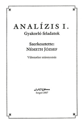 Analízis I. könyv