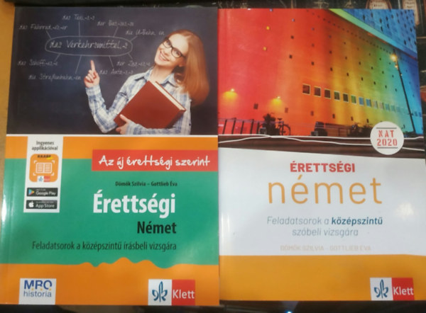 Dömők Szilvia - Gottlieb Éva: 2 db Érettségi német: Feladatsorok a középszintű írásbeli vizsgára + Feladatsorok a középszintű szóbeli vizsgára antikvár