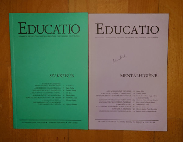 Az Educatio című pedagógiai folyóirat két száma: Educatio 1996 - tavasz, Educatio 1998 - nyár antikvár