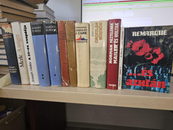 Norman Mailer, Irwin Shaw, Herman Wouk, Lev Tolsztoj, Joseph Heller, Robert Merle, Kenneth Roberts, Miller, Arthur-Jones, James, Erich Maria Remarque: 10db világirodalom, KÖNYVMENTŐ AJÁNLAT: Meztelenek és holtak+ Oroszlánkölykök+ Zendülés a Caine hadihajón+ Anna Karenina I-II+ Háború és béke I-II+ A 22-es csapdája+ A sziget+ Észak-Nyugati átjáró+ Éjjeli műszal- A pisztoly+ ...és azután antikvár