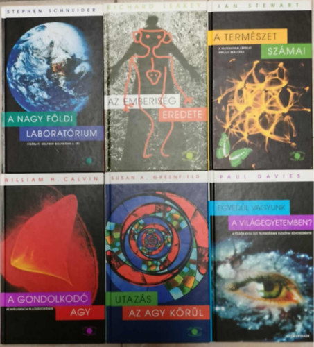 Stephen Schneider, William H. Calvin, Jan Stewart, Paul Davis: A nagy földi laboratórium + A gondolkodó agy + utazás az agy körül + Az emberiség eredete + A természet számai + Egyedül vagyunk a világegyetemben? antikvár