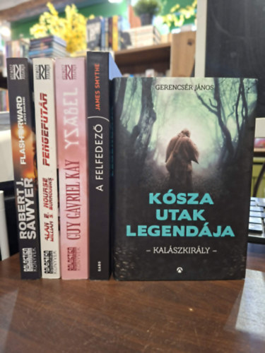 Robert J. Sawyer, Alan E. Nourse, William S. Burroughs, Guy Gavriel Kay, Gerencsér János, James Smythe: 5 db-os sci-fi / fantasy KÖNYVMENTŐ AJÁNLAT: Flashforward - A jövő emlékei, Pengefutár - Az igazi Blade Runner, Yzabel - Provence varázslatos arca, Kósza utak legendája (Kalászkirály), A felfedező antikvár