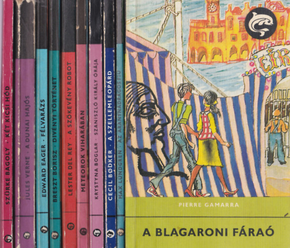 Delfin könyvek:10db.:A blagaroni fáraó+Az aranynadrágos fiú+ A szellemleopárd+ Szaniszló király órája+meteorok viharában+A szökevény robot+ Divényi történet+Félvarázs+A dunai hajós+Két kicsi hód antikvár