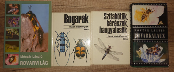 Móczár László: 4 könyv az ízeltlábúakról: bogarak, Szitakötők, kérészek, hangyalesők, Rovarkalauz, Rovarvilág antikvár