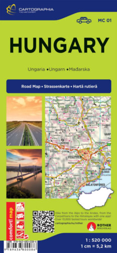 Cartographia Kiadó: Magyarország Comfort térkép (laminált) - 1:520000 könyv