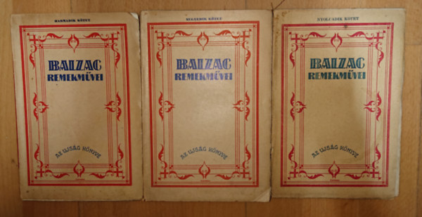 Balzac: 3 kötet a Balzac remekművei című sorozatból: Goriot apó (3.), Grandet Eugénia (4.), Kispolgárok (8.) antikvár